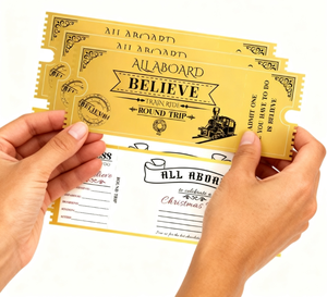 ตั๋วรถไฟฟอยล์สีทอง YZ เหมาะสำหรับกล่องบรรจุภัณฑ์ขายส่งกล่องบรรจุกระดาษแข็งเพื่อตอบสนองความต้องการของผู้ค้าปลีกวันหยุด - Product Image 2