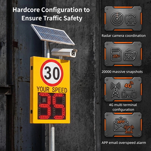 Compteur <span class=keywords><strong>de</strong></span> vitesse radar solaire extérieur haute précision avec affichage en temps réel <span class=keywords><strong>de</strong></span> <span class=keywords><strong>la</strong></span> vitesse des véhicules et détection des excès <span class=keywords><strong>de</strong></span> vitesse pour les voies <span class=keywords><strong>de</strong></span> parc et d'école - Product Image 2