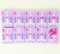 Meistverkaufte Fliederfarbene Pariser Mahjong-Steine, Einlagige Gravierte Spielsteine für Indoor-Kinderfeste, Elegante Unterhaltung