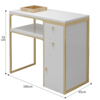 Table de manucure à expédition rapide - Poste de manucure double - Table de maquillage et de manucure - Ensemble élégant et luxueux de table et chaise de manucure