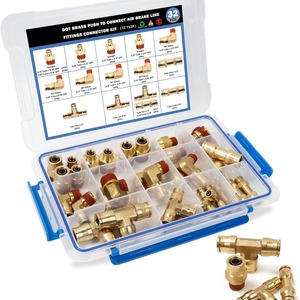 ข้อต่อลมทองเหลือง 32 ชิ้น ขนาด 1/4 3/8 1/2 นิ้ว สำหรับระบบอัดอากาศ - Product Image 3