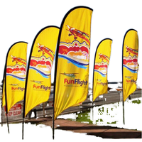 Drapeau de plage volant en gros, bannière promotionnelle, support de drapeau plume haut, publicité commerciale, restaurants, matériau polyester Sachi