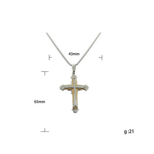 Men's Stainless Steel <b>Cross</b> Pendant Necklace Geometric Design Punk Retro Style 120176 - Product Image 5