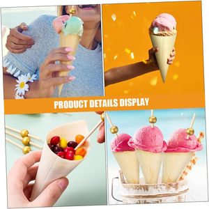 Phân Hủy Sinh Học Tự Nhiên Gỗ <span class=keywords><strong>Cones</strong></span> Dùng Một Lần Đảng Bằng Gỗ Thực Phẩm <span class=keywords><strong>Cones</strong></span> - Product Image 6