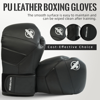Gants de boxe professionnels en cuir PU noir pour adultes, 8, 10, 12 oz, pour Muay Thai, Kickboxing, Sparring, entraînement, avec logo personnalisé