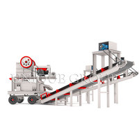 Usine de concassage de granulats de granit et de marbre diesel mobile portable Ligne de production de carrière Vente de machines à concasser les mâchoires en pierre