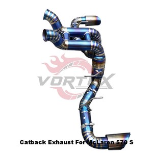 Vortex Performance V8 Racing Exhaust for McLaren 570S Titanium Straight Catback Sound System Blue Burnt Tips <b>Kit</b> - Product Image 5