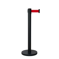 Poteaux de guidage rétractables noirs de haute qualité pour la gestion de foule et la gestion des files d'attente, avec bande de séparation, en gros, en promotion
