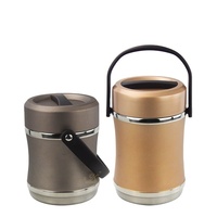 Contenedor de almacenamiento de alimentos de doble pared de acero inoxidable, porta tiffin hermético, fiambrera térmica