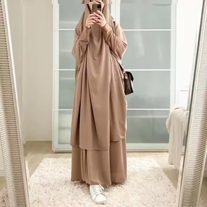 Set di 2 Jilbab Nida a Farfalla, Abbigliamento Islamico Modesto in Tinta Unita per Donne Musulmane, Set da Preghiera Turco per Eid e Ramadan - Product Image 2