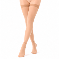 Chaussettes de compression anti-embolie à hauteur de cuisse Spandex Nylon Blend Circulation Support Sole Inspection Window Solid