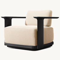 Fauteuil lounge pivotant à 360° en aluminium toutes saisons, collection Dune style RH, fauteuil club moderne pour patio extérieur