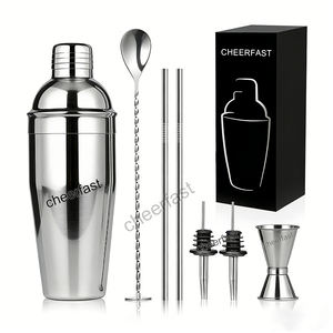 Kit de shaker en acier inoxydable personnalisé Boston 750 ml avec outils à cocktails pour bar à domicile, fête, <span class=keywords><strong>cadeau</strong></span> extérieur, luxe - Product Image 2