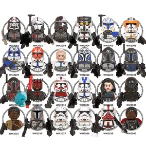 WM6098-6099 Space Wars Echo Bo Katan Darth Maul 501st Legion coruscan Guard Cara Mandalorian Mini mainan blok bangunan untuk anak-anak