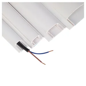 Flame Retardant PVC wire cable Trunking with Adhesive Sticker in full sizes and fittings Half Round Cable Trunking Tray