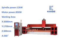 Centre de traitement du verre CNC 4 axes KAISE 3017-4A, commande Syntec, type portique, BT30, moteur Taïwan 12 kW, usage léger, table 3000x1700mm