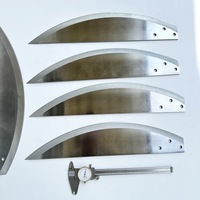 Cuchilla Industrial de Acero Inoxidable Curva de Media Luna para Cortadora de Vegetales con Banda Transportadora, Orificios Personalizados