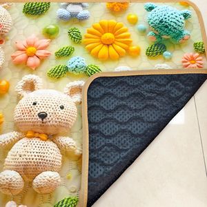 Pet <b>Mats</b> And Pads Rectangle Polyester Fiber Non Slip Absorbent Machine Washable For <b>Cats</b> Dogs Rabbits Hamsters - Product Image 3