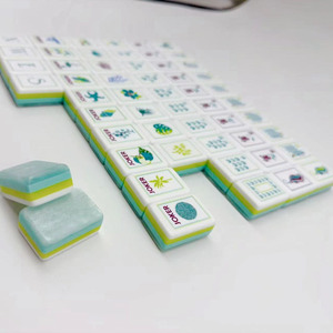 In Stock Blue Coral Coast Design American-Style Acrylic Mahjong Tiles Gift Set for Home Leisure <b>Entertainment</b> - Product Image 2