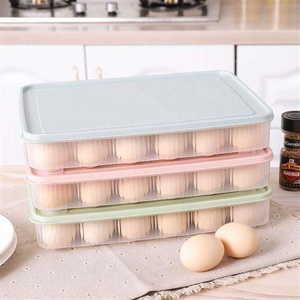 Kitchen finishing egg box 24 cell plastic storage box with lid Refrigerator egg storage crisper