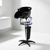 Évier portable réglable pour le lavage des cheveux avec tuyau de vidange et seau pour salon et soins à domicile