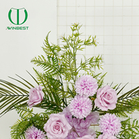 Bunga Lavender Artificial Real Touch dengan Daun Hijau, Latar Belakang Seperti Asli untuk Dekorasi Pernikahan dan Pesta Pernikahan (Grosir)