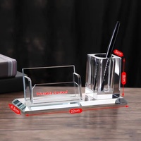 Ornement Bureau Salle D'étude Ensemble 8cm Cristal Verre Porte-Stylo Gravé Réunion Anniversaire Cadeau Amour Fleur Trophée De Noël