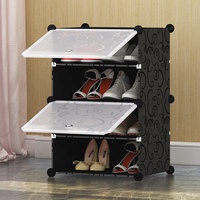 Zapatero Plegable Extensible de Plástico Multi-Nivel Gabinete Moderno Impermeable Muebles de Hogar Montaje sin Herramientas para Sala de Estar