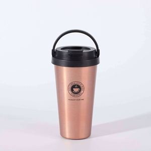 Stainless Steel Tumbler Vacuum Insulated Travel Mug With Lid Gold Color Minimalist Design For Coffee <b>Tea</b> Anytime Anywhere - Product Image 3