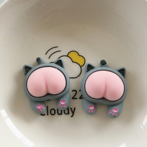 Dessin animé animal <span class=keywords><strong>gros</strong></span> cul bricolage accessoires coquille patch réfrigérateur autocollant trou décoration perles breloques perles en plastique résine breloques - Product Image 6