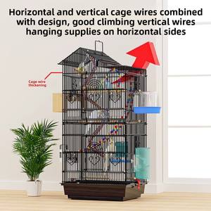 Grande villa de luxe <span class=keywords><strong>Cage</strong></span> à oiseaux en gros <span class=keywords><strong>Cage</strong></span> à oiseaux française à trois étages pour animaux domestiques <span class=keywords><strong>Cage</strong></span> à perroquet solide pour oiseaux transfrontaliers - Product Image 3