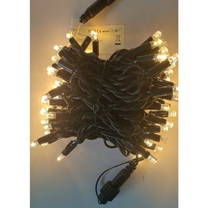 Cable de goma negro decoración de Navidad LED cadena de luces de hadas 10M 100L 240V oro blanco cálido con Flash blanco IP65 impermeable - Product Image 1