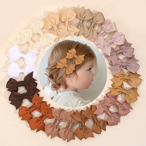 40 unids/lote cinta de grogrén sólida pequeños lazos para el cabello Clip accesorios para el cabello para niños pequeños para niñas - Product Image 5