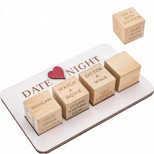 Zrosy - Dados de Pareja Cuadrados de Madera Personalizados Estilo Art Deco, Regalo para el Día de San Valentín, Juego para Citas Nocturnas, para Amantes, Decoración de Pared - Product Image 2