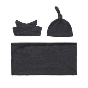 Suave algodón recién nacido Nursery 3 Set Baby Swaddle Manta Wrap Sleep <span class=keywords><strong>Saco</strong></span> con diadema y gorro - Product Image 4