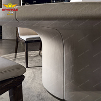 Table à manger moderne de luxe 4 places en marbre artificiel, couleur et taille personnalisables, mobilier pour salon, hôtel/villa