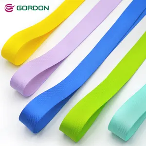 Gordon kurdeleler toptan 100% Polyester balıksırtı şerit planı bağlayıcı için Polyester dimi balıksırtı bant