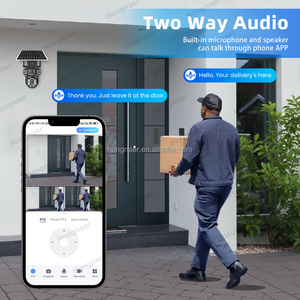 Hongnaer 4MP 2K 2 ống kính năng lượng mặt trời bảng điều khiển Powered giám sát không dây CCTV Camera V380 Pro ngoài trời 4G Sim Thẻ năng lượng mặt trời Camera An Ninh - Product Image 6