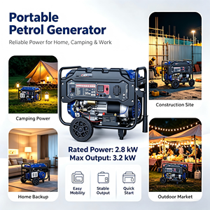 Générateur d'électricité portable à essence EG3500ES-A, puissance de 3,2 kW pour toute la maison, machine de production d'énergie pour usage domestique EG3500es-A, générateur à essence EG350 - Product Image 1