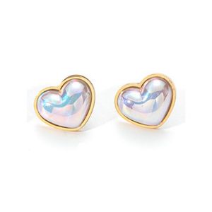 Boucles d'oreilles en forme de cœur, acier inoxydable 316L, plaqué or PVD, bijoux tendance - Product Image 1