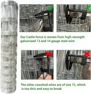 Rouleau de treillis métallique résistant aux intempéries pour clôture de bétail agricole à 10 lignes pour enceinte de moutons et de chèvres - Product Image 5