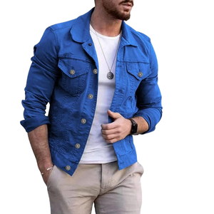 D0802me24 New Innovations Turn Collar Single Breasted <b>Button</b>-Up Men's Casual Winter Suit Jackets Plain Dyed Eco-Friendly - Product Image 2