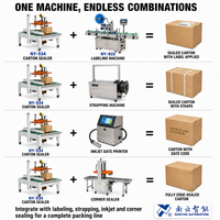 Machine de scellage de cartons entièrement automatique NY-534 avec pliage des rabats, adhésion supérieure et inférieure, pour ligne d'emballage alimentaire