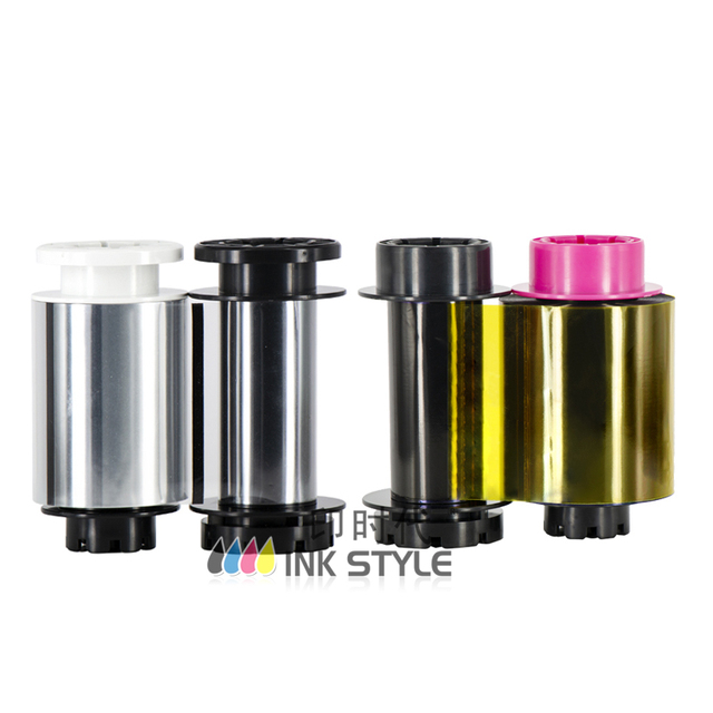 YMCK Color Ribbon PR5002-R4C 500 Images Compatible NISCA PR-C201 ID Card Printer Retransfer Film PR5002-RI1 500 Cards Resin