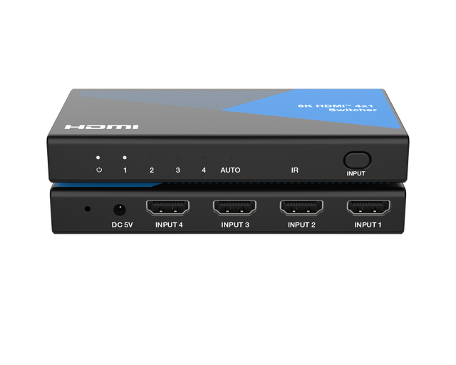 8K 4X1 HDMI Switch 4 Input 1 Output High Quality HDMI2.1 HDCP2.3 Support 48Gbps 8K60Hz 4K120Hz RGB, YCbCr for PS5 HDTV XBOX