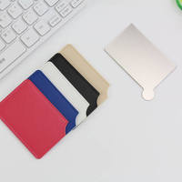 Miroir de poche compact en acier inoxydable, miroir de maquillage, logo personnalisé pour cadeaux d'entreprise, publicité