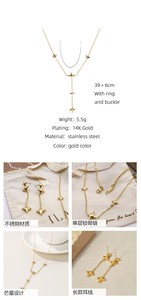 2023 charme parisien or en acier inoxydable collier mode étoile gland étanche bijoux accessoires pour femmes - Product Image 5