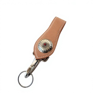 Genuine Leather Eco-Friendly Soft Durable High Quality Customized Carving <b>Key</b> Chains Silk Screen Printing Factory Supply - Product Image 2