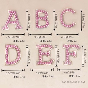 Thiế<span class=keywords><strong>t</strong></span> Kế Mới Chiều Cao 4.5Cm Bảng Chữ Cái Đính Chữ Ngọc Trai Sắ<span class=keywords><strong>t</strong></span> Trên Chữ Các Bản Vá Lỗi Cho Quần Áo - Product Image 5