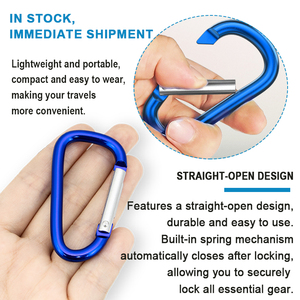 Mosquetón Portátil para Mochila de Senderismo, con Hebilla en Forma de D, Gancho de Seguridad de Aleación de Aluminio, Llavero Metálico - Product Image 2